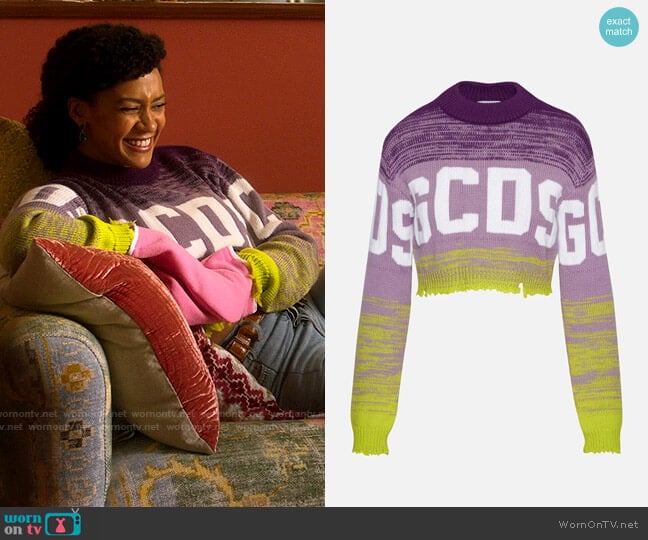 GCDS Logo Degrade Sweater worn by Sondi Hill (Corbin Reid) on Run the World