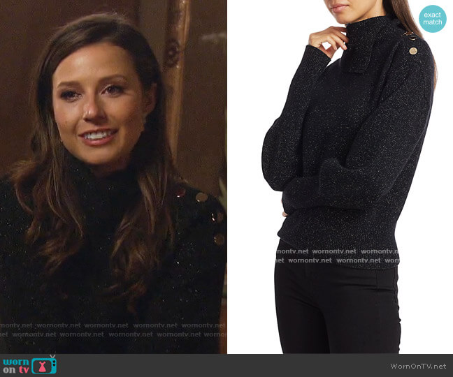 Generation Love Metallic Turtleneck Sweater worn by Katie Thurston on The Bachelorette