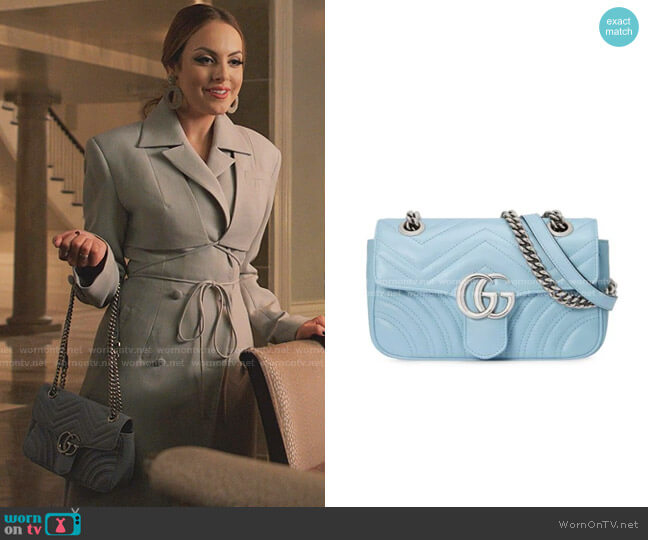 Gucci GG Marmont Matelassé Mini Bag worn by Fallon Carrington (Elizabeth Gillies) on Dynasty