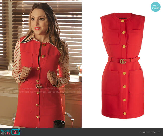 Gucci Belted Dress worn by Fallon Carrington (Elizabeth Gillies) on Dynasty