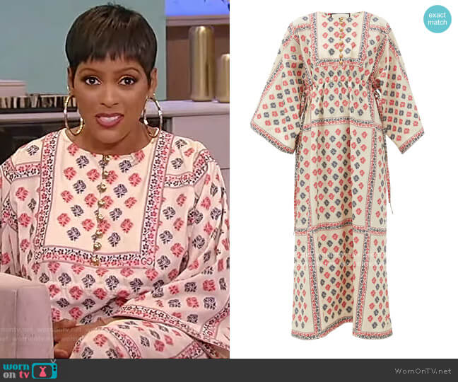 Gucci Floral cotton-blend jacquard kaftan dress worn by Tamron Hall on Tamron Hall Show