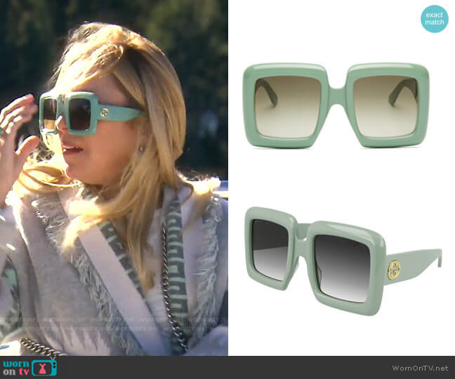 Gucci Oversized Square Sunglasses worn by Sutton Stracke on The Real Housewives of Beverly Hills