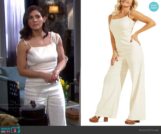 Guess Kora Backless Jumpsuit worn by Gabi Hernandez (Camila Banus) on Days of our Lives