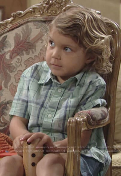 Harrison’s green plaid shirt on The Young and the Restless