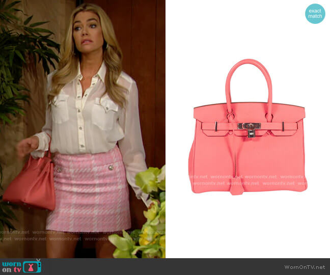 Hermes Coral Birkin Bag worn by Shauna Fulton (Denise Richards) on The Bold and the Beautiful
