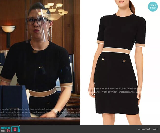 Hobbs Aria Colorblocked Trim Dress worn by Sherri Kansky (Ruthie Ann Miles) on All Rise