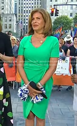 Hoda’s green knot waist dress on Today