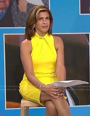 Hoda’s yellow sleeveless dress on Today