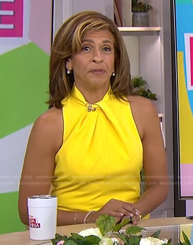 Hoda’s yellow sleeveless dress on Today