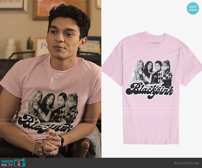 Blackpink Group T-shirt from Hot Topic worn by Rahim (Anthony Keyvan) on Love Victor