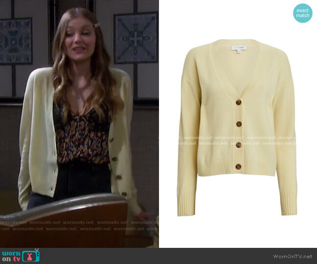 Intermix Roya Cashmere Cardigan worn by Alice Caroline Horton (Lindsay Arnold) on Days of our Lives