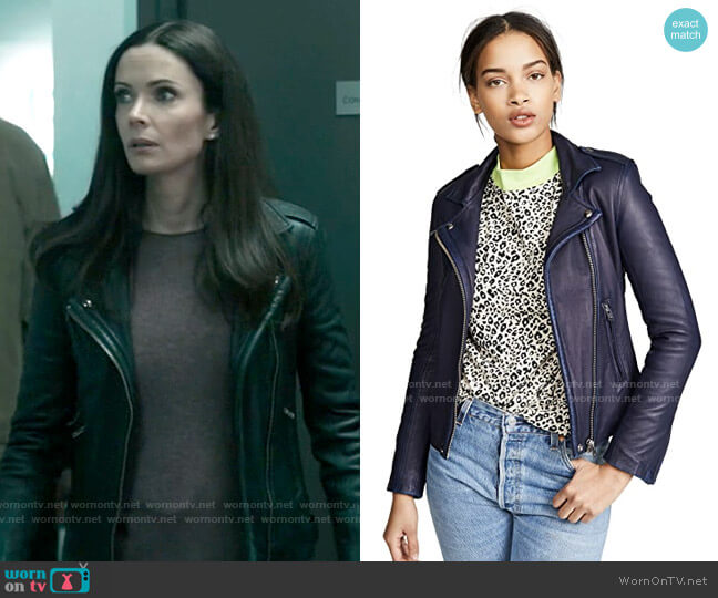 IRO Han Jacket in Navy worn by Lois Lane (Elizabeth Tulloch) on Superman and Lois