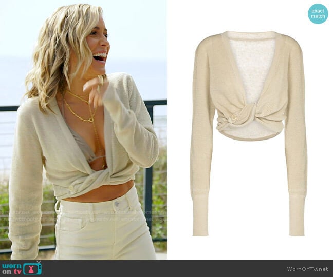 Jacquemus Le Gilet Noue Twisted Linen Blend Crop Cardigan