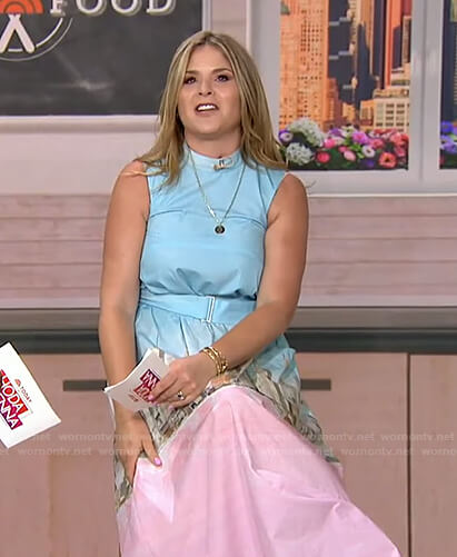Jenna’s blue and pink printed belted dress on Today