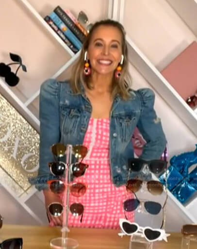 Jenn Falik’s pink gingham dress and puff sleeve denim jacket on Today