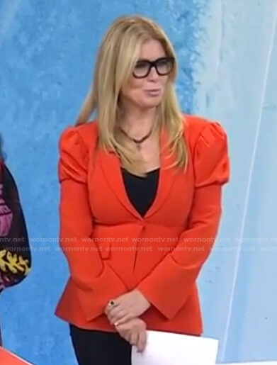 Jill’s red puff shoulder blazer on Today