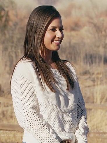 Katie’s white eyelet sweater on The Bachelorette