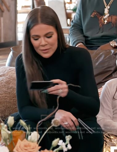 Khloe’s black turtleneck bodysuit on Keeping Up with the Kardashians