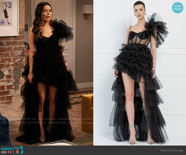 Kikiriki Frill High-Low Tulle Dress worn by Carly Shay (Miranda Cosgrove) on iCarly