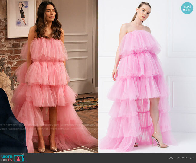 Kikiriki Ruffle Maxi Dress worn by Carly Shay (Miranda Cosgrove) on iCarly