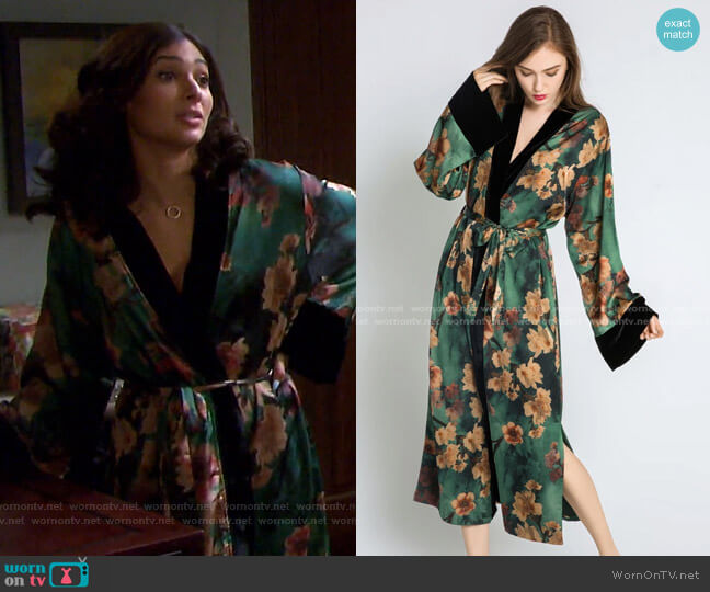 Kim + Ono Azuki Kimono Wrap worn by Gabi Hernandez (Camila Banus) on Days of our Lives