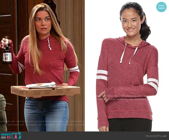 SO Striped Sleeve Hoodie worn by Allison (Annie Murphy) on Kevin Can F**k Himself