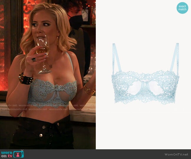 La Perla Light blue underwired bra with macramé worn by Heidi Montag (Heidi Montag) on The Hills New Beginnings