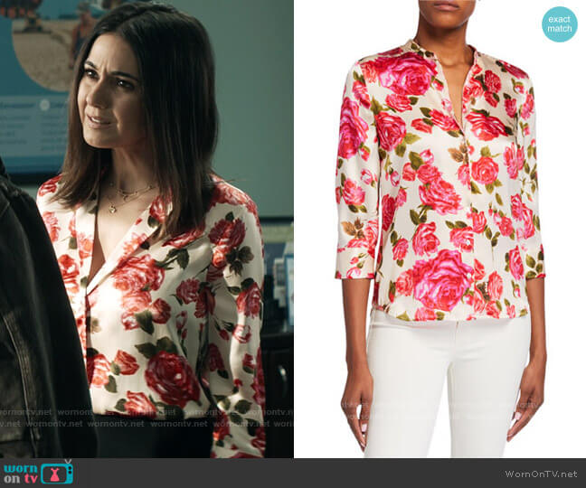 L'Agence Aoki Blouse worn by Lana Lang Cushing (Emmanuelle Chriqui) on Superman and Lois