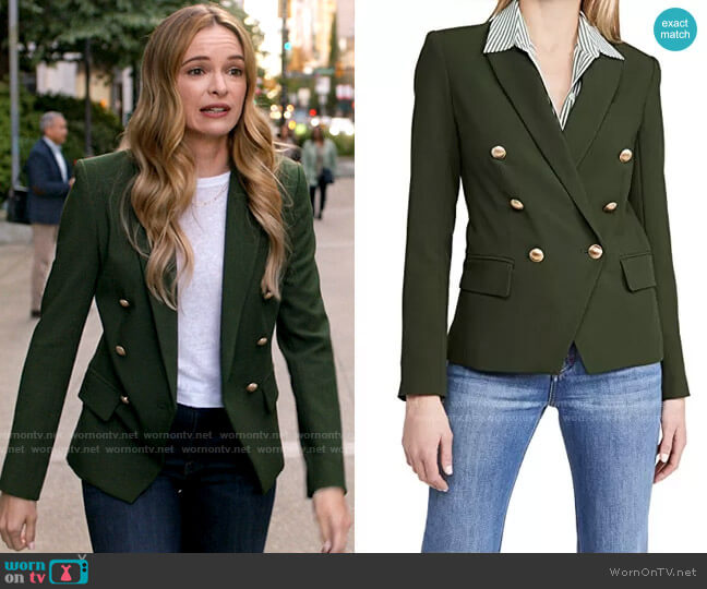 L'Agence Kenzie Blazer in Dark Moss worn by Caitlin Snow (Danielle Panabaker) on The Flash