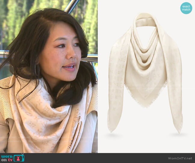 Louis Vuitton Monogram Shine Shawl worn by Crystal Kung Minkoff on The Real Housewives of Beverly Hills