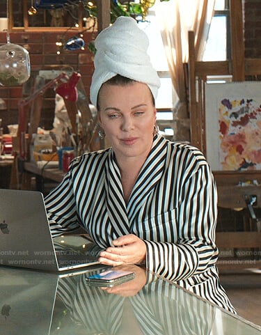Maggie’s striped robe on Younger