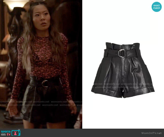 Marissa Webb Dixon Leather Paperbag Shorts worn by Mary Hamilton (Nicole Kang) on Batwoman