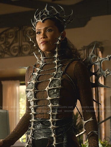 Maze’s brown crocodile print top on Lucifer