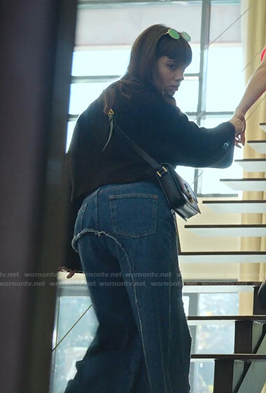 Mencia’s wide-leg jeans on Elite