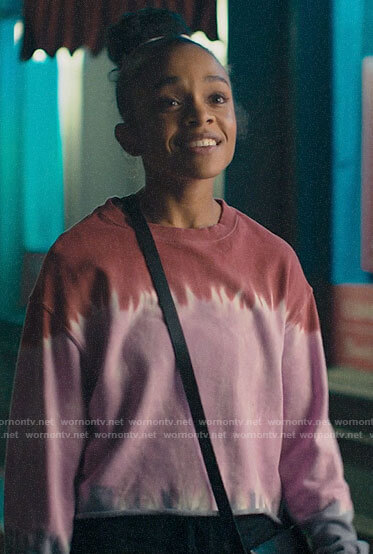 Mia’s tie dye sweatshirt on Love, Victor