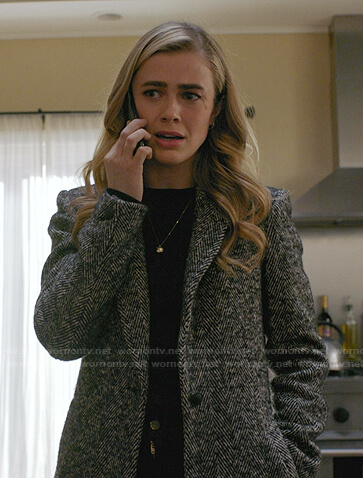 Michaela’s grey herringbone coat on Manifest