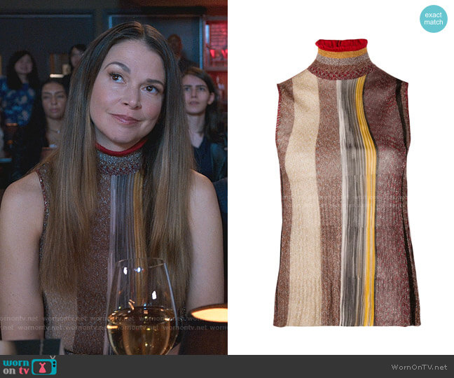 Missoni Striped Print Knit Top worn by Liza Miller (Sutton Foster) on Younger