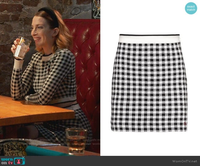 Miu Miu Checked Mini Skirt worn by Lauren (Molly Bernard) on Younger