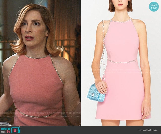 Miu Miu Crystal Trim Mini Dress worn by Lauren (Molly Bernard) on Younger
