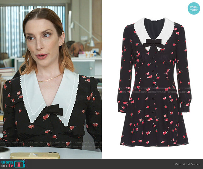 Miu Miu Heart-Print Dress worn by Lauren (Molly Bernard) on Younger