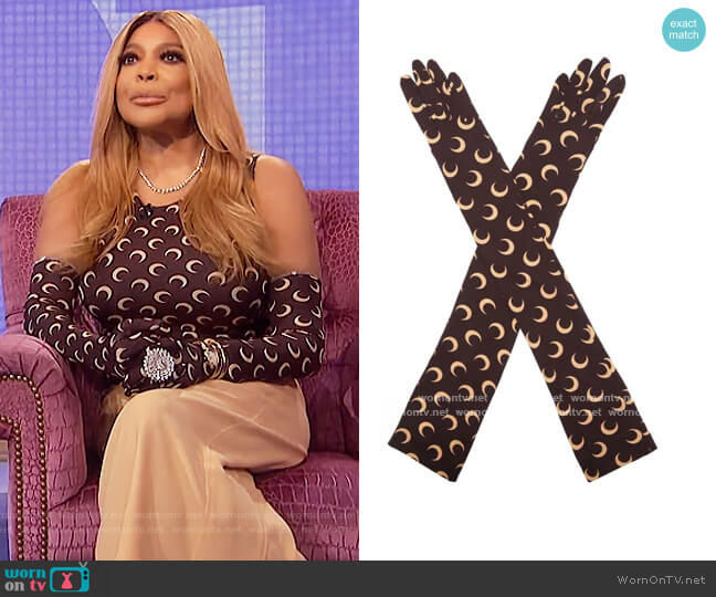 Marine Serre Second Skin Long Gloves worn by Wendy Williams on The Wendy Williams Show