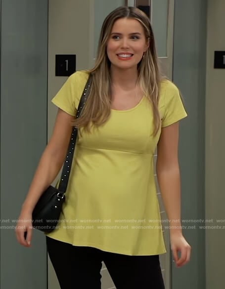 Sasha’s yellow peplum top on General Hospital