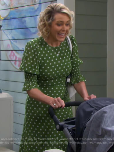 Nicole’s green polka dot dress on Days of our Lives