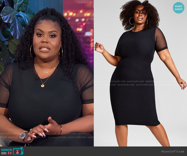 Nina Parker Trendy Plus Size Mesh Midi Dress worn by Nina Parker on E! News