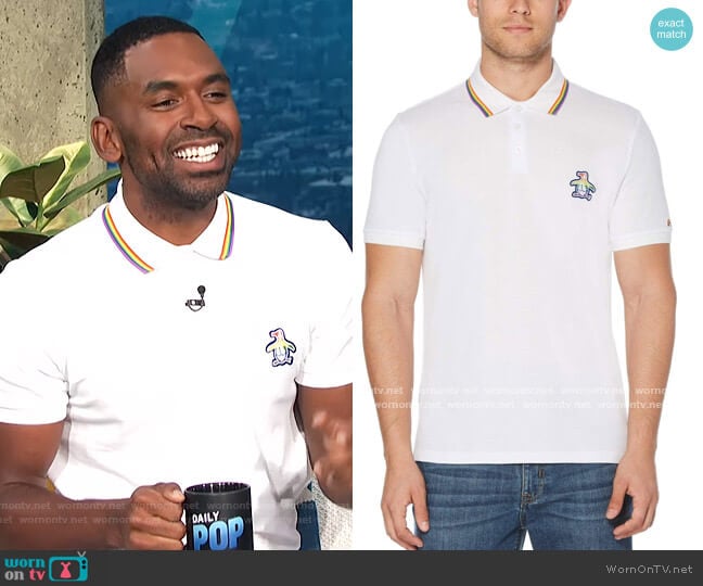 Original Penguin Pride Polo worn by Justin Sylvester on E! News