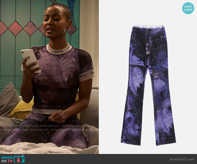 Ottolinger Mesh Pants worn by Ella McFair (Andrea Bordeaux) on Run the World
