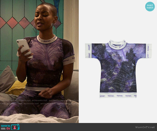 Ottolinger Mesh Top worn by Ella McFair (Andrea Bordeaux) on Run the World