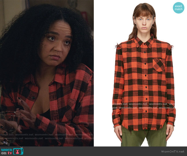 R13 Red Shredded Seam Shirt worn by Kat Edison (Aisha Dee) on The Bold Type