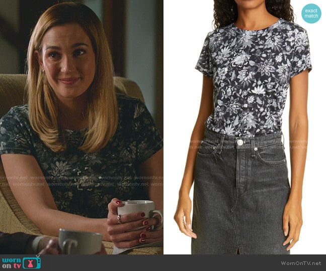 Rag & Bone Wallpaper T-Shirt worn by Joy Harper (Katherine Barrell) on Good Witch