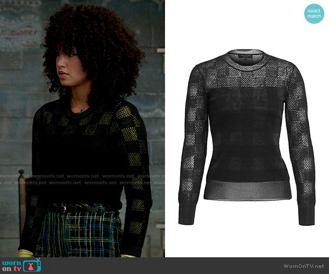 Rag & Bone Charlotte Buffalo Check Sweater worn by Gina (Sofia Wylie) on High School Musical The Musical The Series